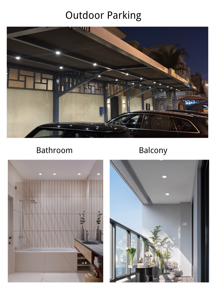 كشاف LED مقاوم للماء | إضاءة سقفية مضادة للضباب للحمامات والمطابخ في الكويت