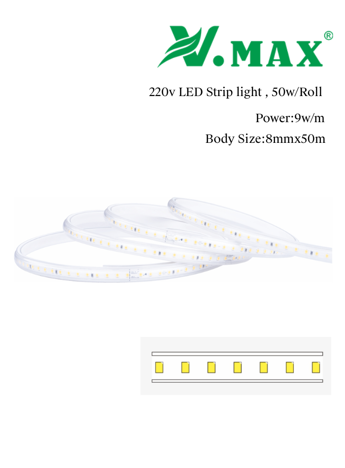 220V LED Strip Light 3535 – 9W/M High Brightness | Half Price Clearance in Kuwait-50M/Roll