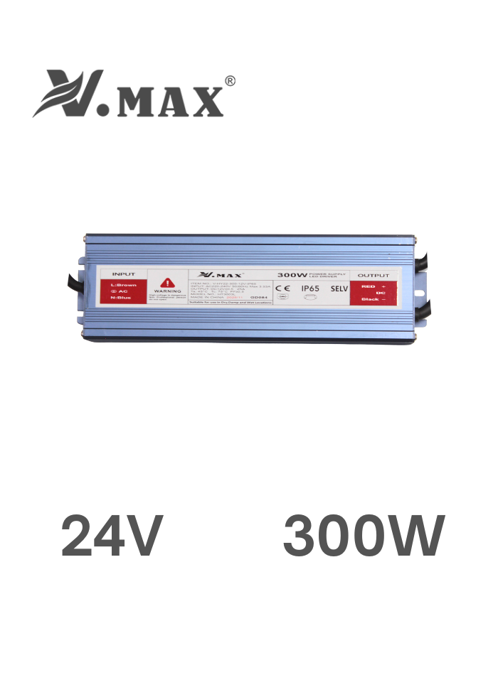 24V 300W waterproof LED driver IP65 with full aluminum housing and built-in protection