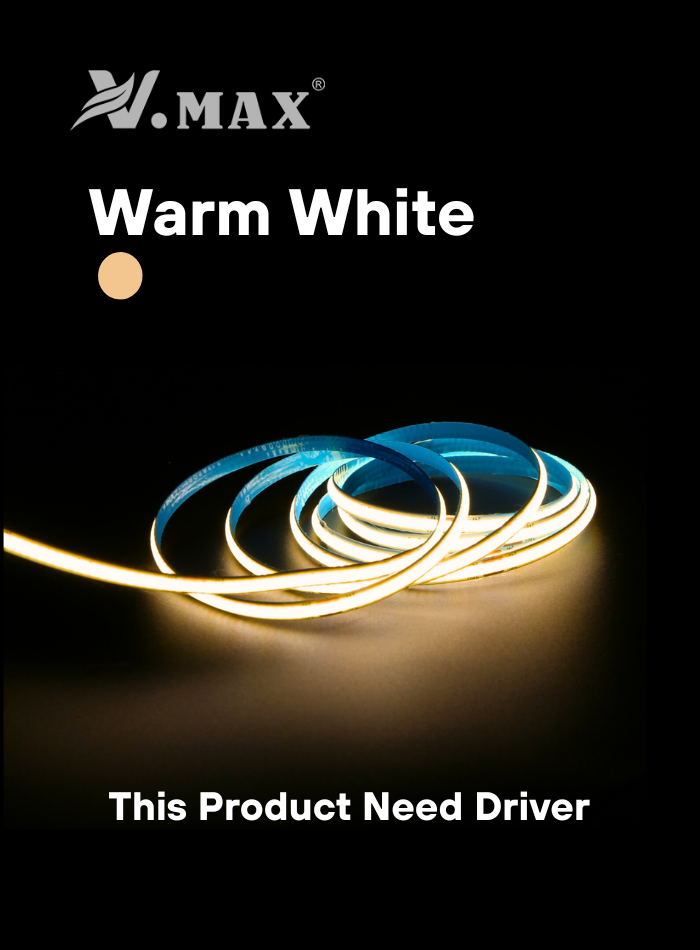 24V COB LED strip light, flicker-free and high CRI ≥80