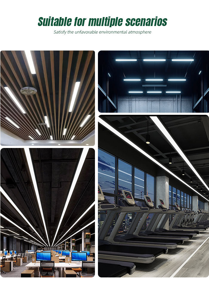 إضاءة LED خطية للمساحات التجارية - صالة الألعاب الرياضية، المكتب، صالة العرض، إضاءة السوبر ماركت
