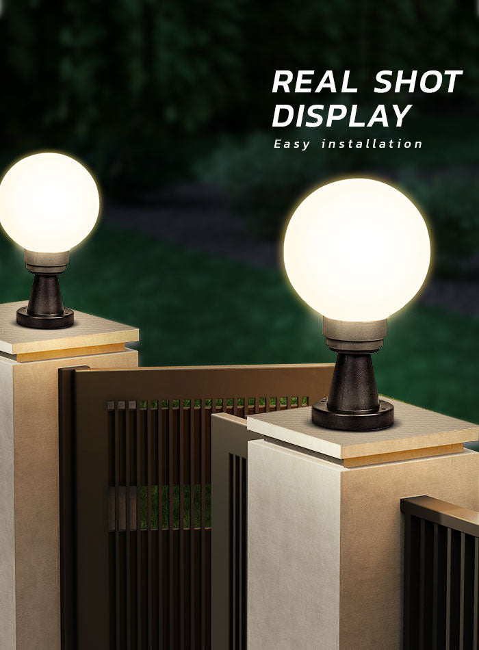 Outdoor Waterproof Round Pillar Lamp, Outdoor Landscape Lamp, Gate Pillar Lamp, Main Entrance Lamp,