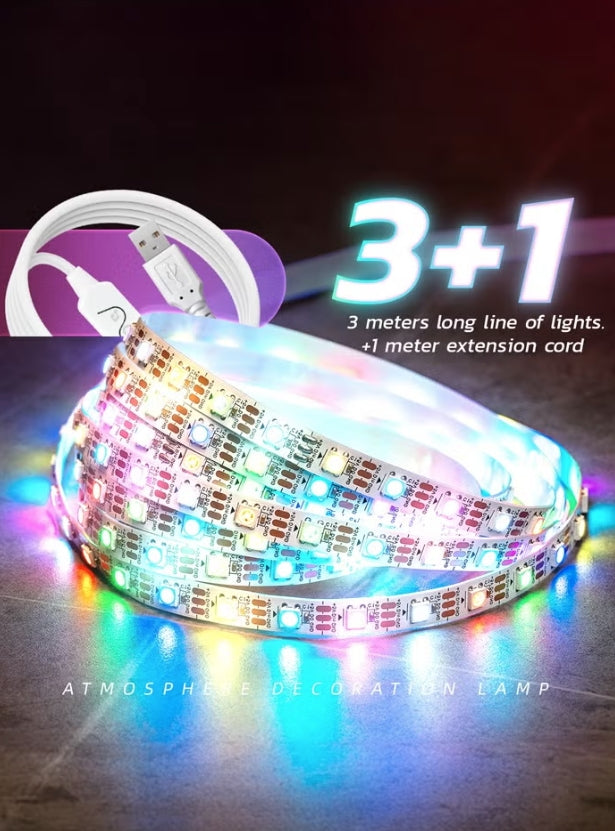 3M USB Smart 5V RGB LED strip with remote control and music sync for home decor in Kuwait