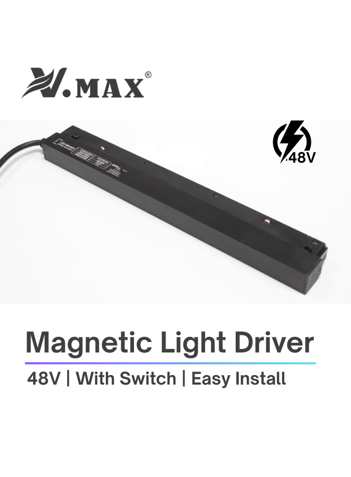 48V magnetic light driver with soft touch housing, low voltage design, magnetic and clip dual fixing, high quality driver for magnetic track lighting in Kuwait