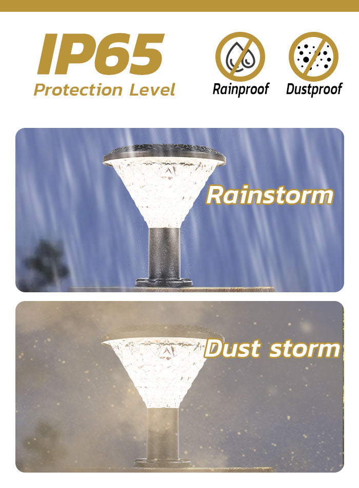 Solar Post Cap Light Outdoor Waterproof Garden Courtyard Fence Wall Lamp