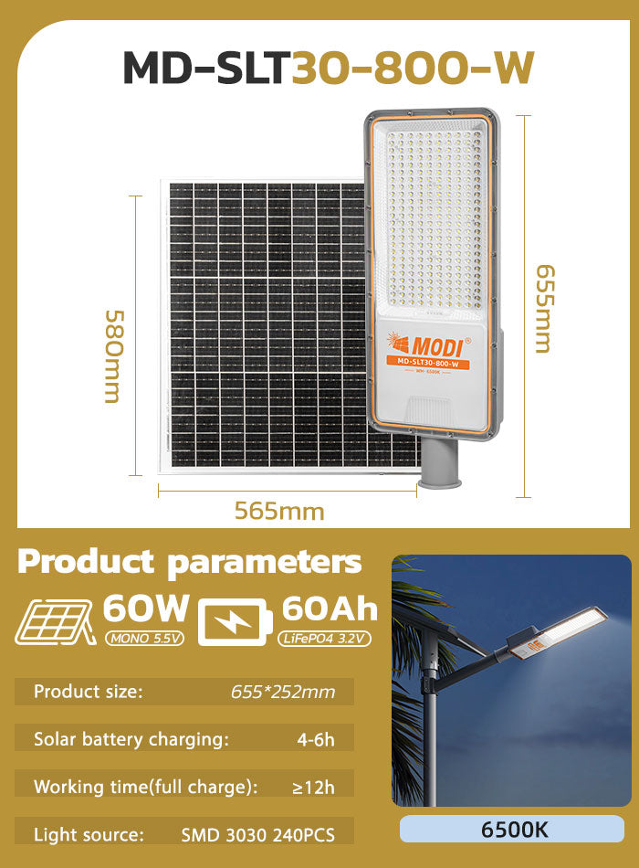 Extra-Large & Ultra-Bright Solar Street Light for Kuwait – Wall & Pole Installation