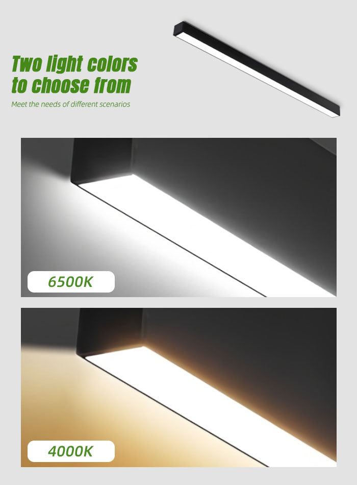إضاءة LED خطية للمساحات التجارية - صالة الألعاب الرياضية، المكتب، صالة العرض، إضاءة السوبر ماركت