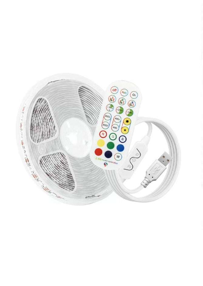 3M USB Smart 5V RGB LED strip with remote control and music sync for home decor in Kuwait