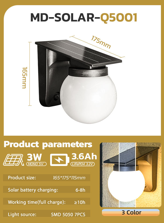 Super Bright Solar Outdoor Wall Light for Garden and Yard – Decorative Wall-Mounted Lamp for Villa Entrance Gate Pillars