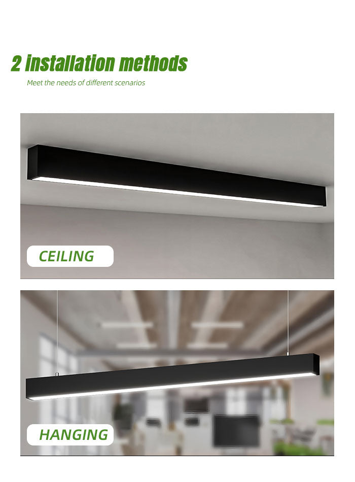 إضاءة LED خطية للمساحات التجارية - صالة الألعاب الرياضية، المكتب، صالة العرض، إضاءة السوبر ماركت