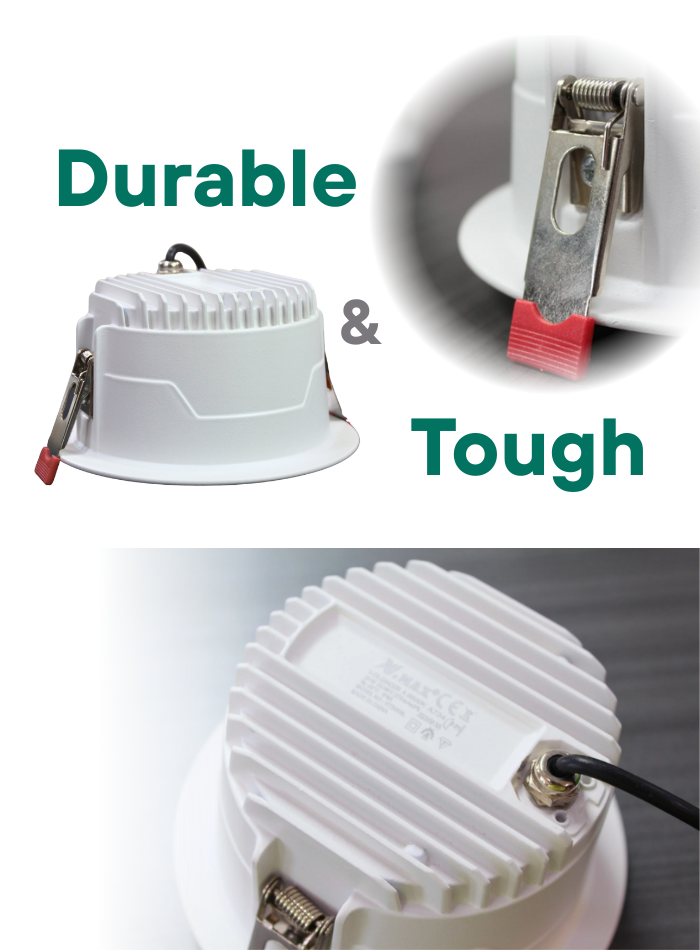 مصباح LED مدمج مقاوم للماء ومضاد للتوهج IP65 للحمام والمطبخ