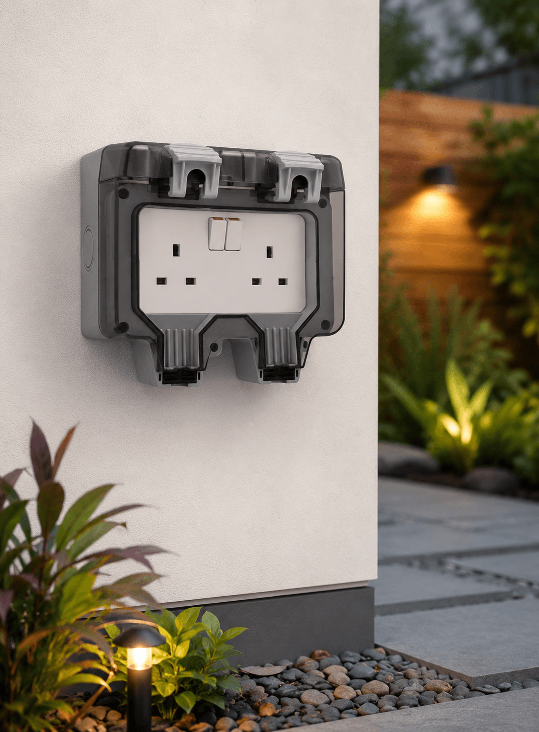 IP66 Waterproof Wall Socket 13A 220V – Single / Double Outdoor Socket