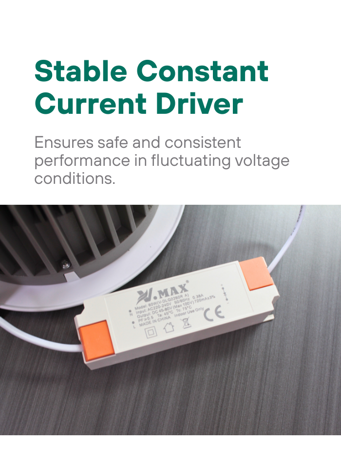 مصباح Vmax COB Downlight 8 بوصة 60 واط - إضاءة تجارية عالية الطاقة مدمجة