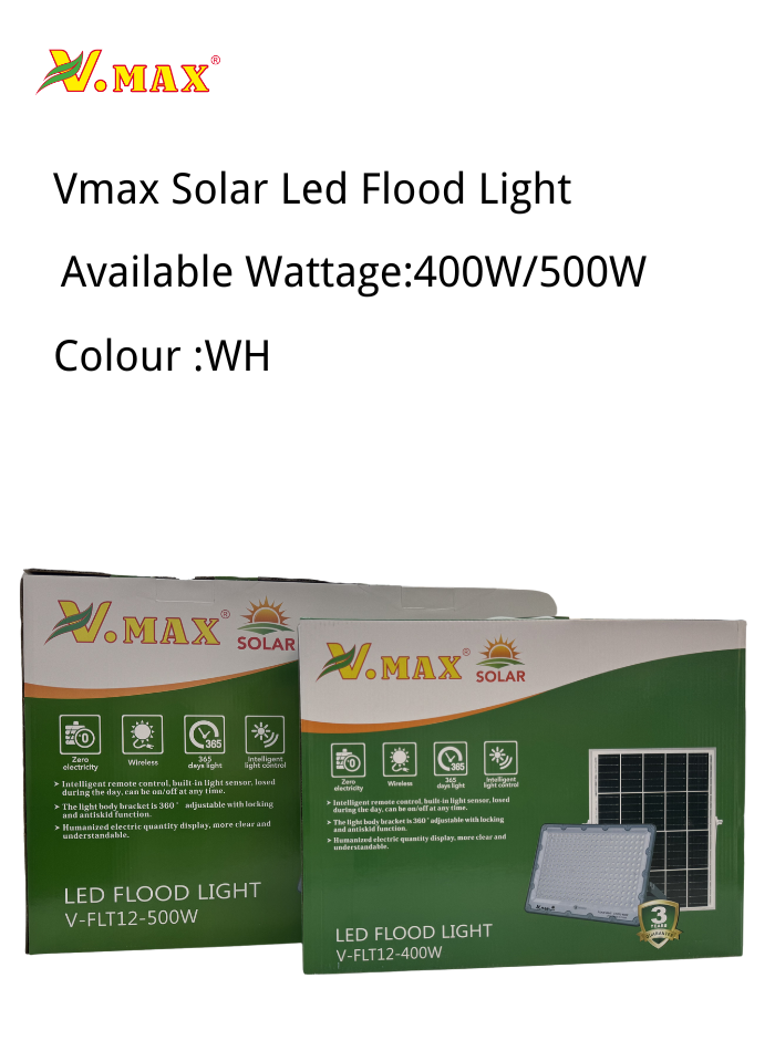 Vmax LED Flood Light, Solar Light, Garden Light, Solar Flood Light 500W,WH
