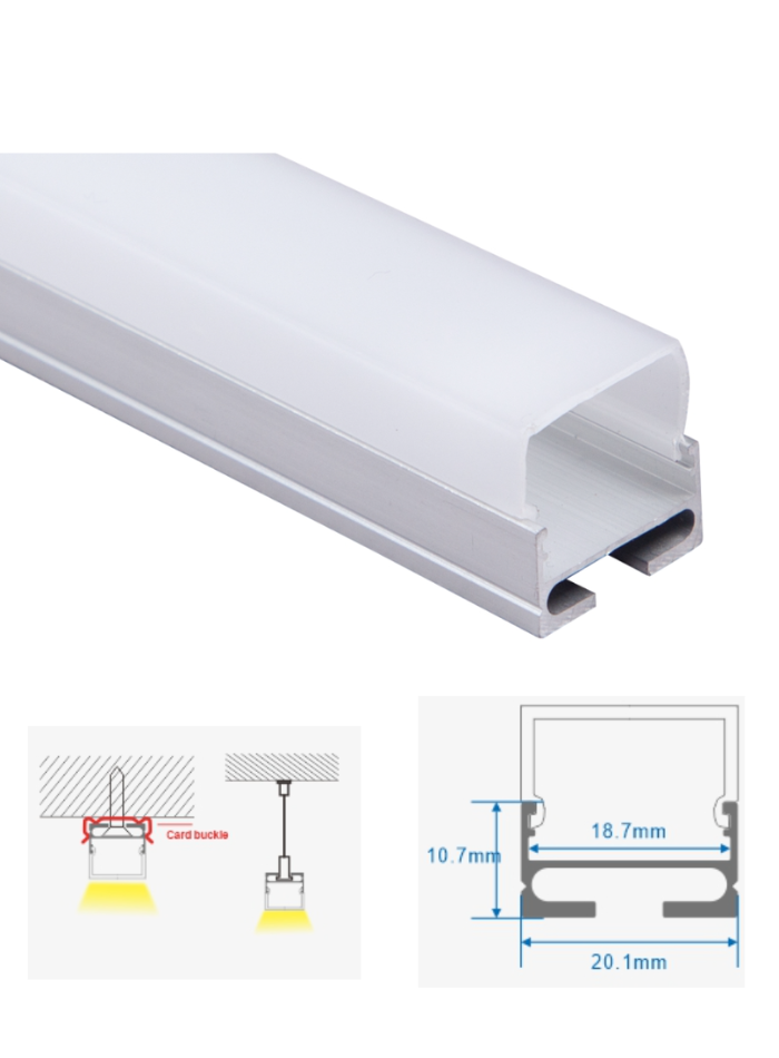 surface mounted or pendent mounted LED Profile ,2M ,size:20MX10M