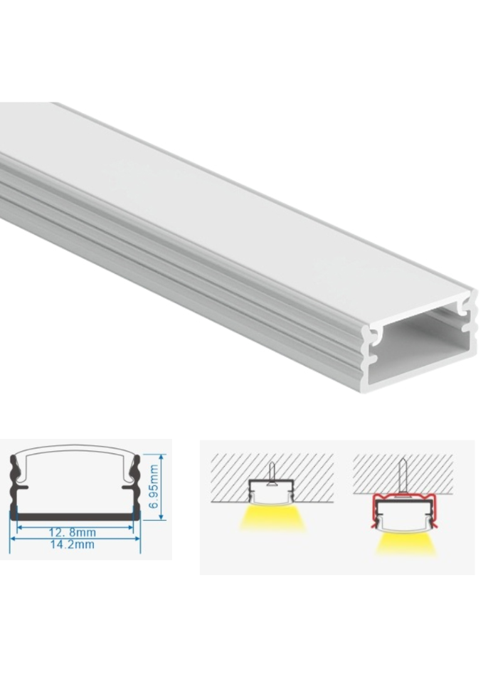 Aluminum LED profile for surface mounted,2m,Size:14MMX7MM
