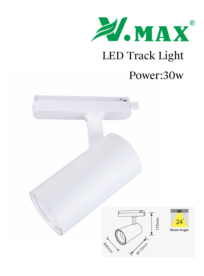 30W LED Track Light – Adjustable COB Spotlight for Retail & Display Lighting