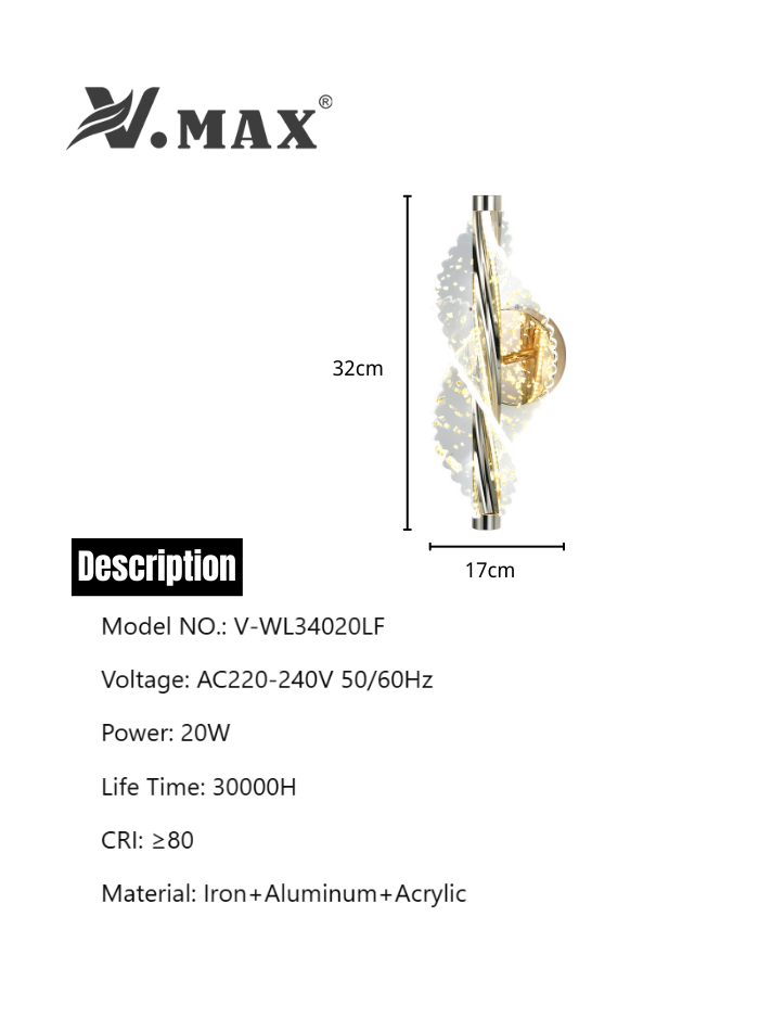 مصباح حائط أكريليك حديث بإضاءة LED لغرفة النوم في الكويت