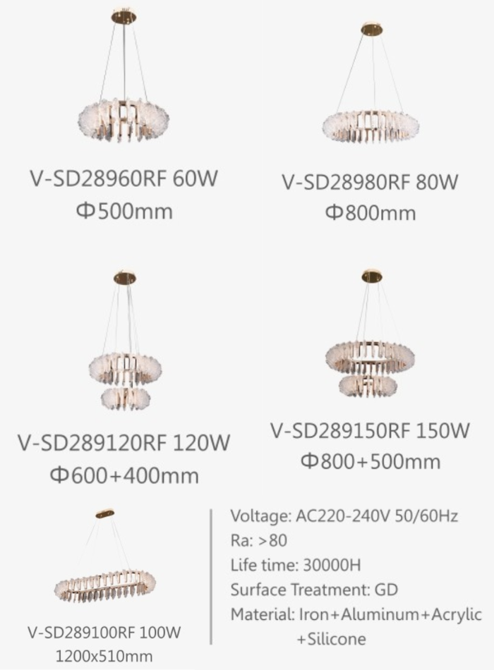 ثريا كريستالية حديثة بأكريليك شفاف