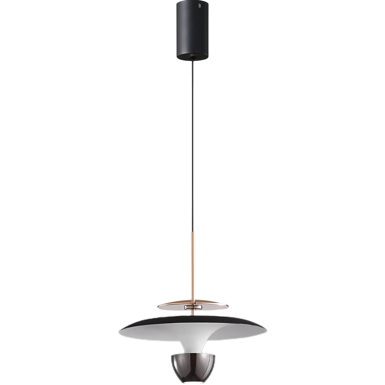 Modern adjustable pendant light in matte black – ideal for minimalist interiors