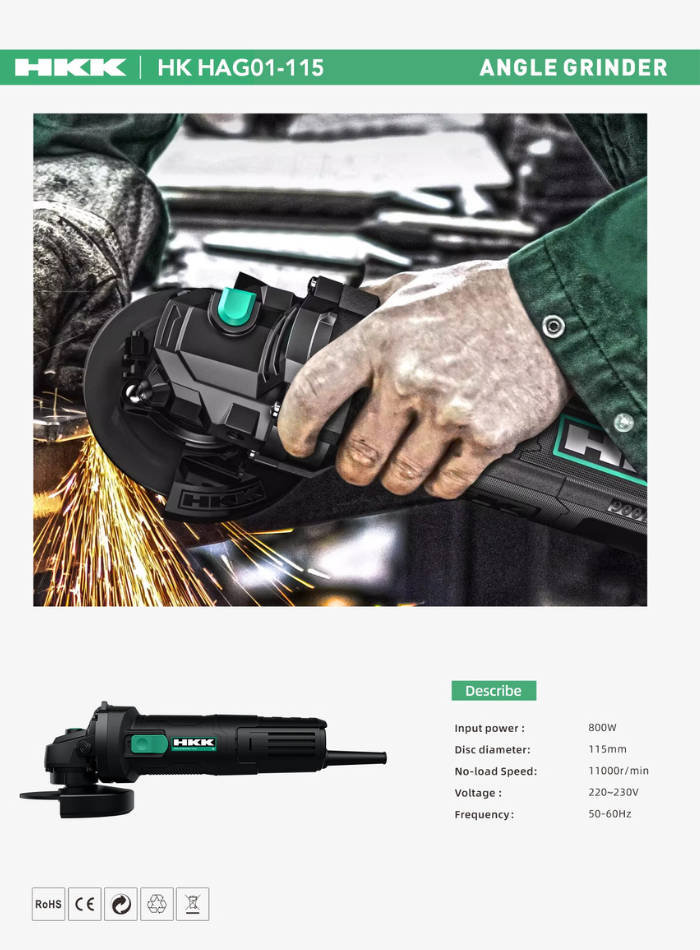 800W angle grinder suitable for DIY and professional projects