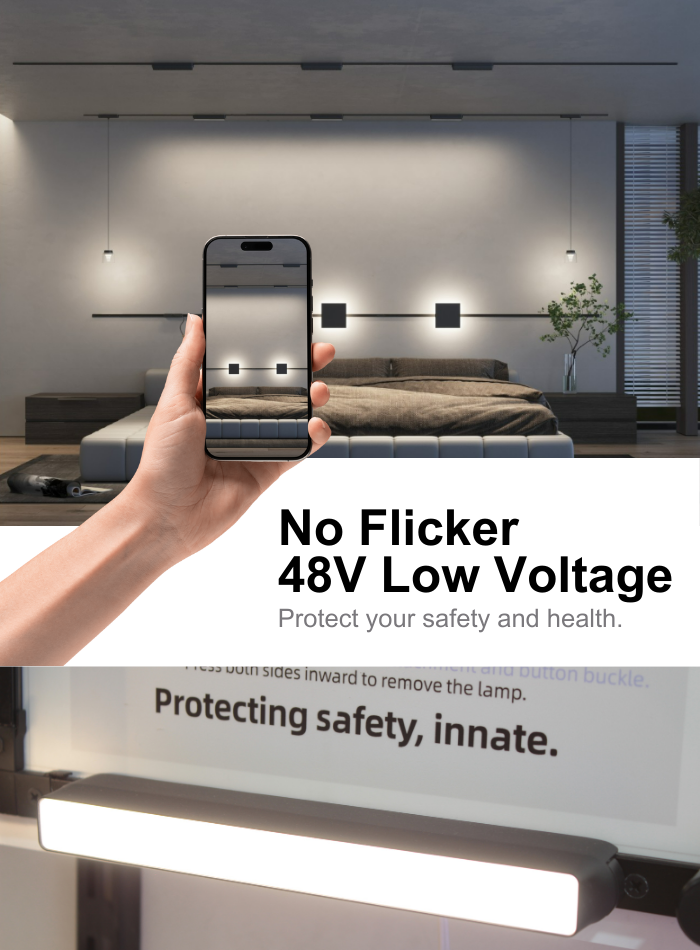 Flicker-free magnetic LED flood light, 48V low voltage, gentle on the eyes, safe for home and office use