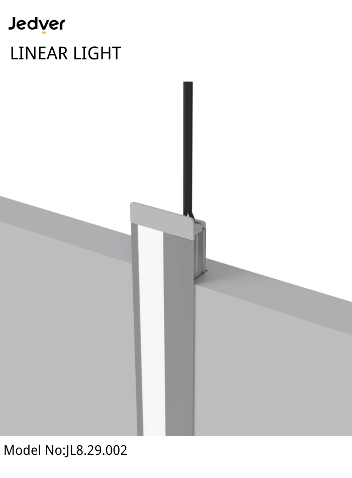 Close-up view of recessed COB LED linear light showing sleek aluminum housing and uniform glow – ideal for luxury interiors.