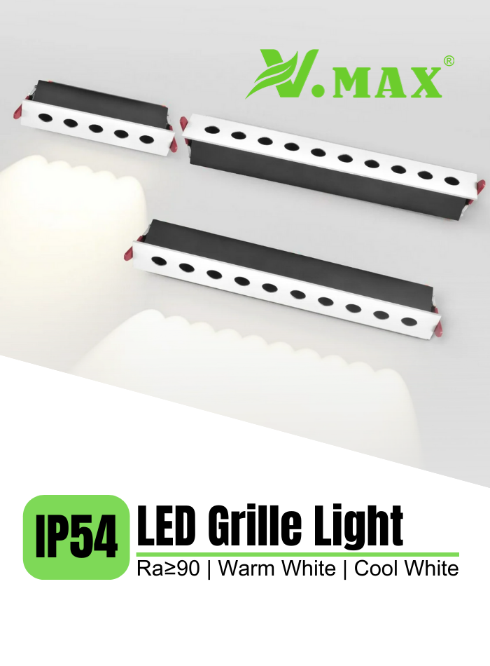 CRI90 anti-glare LED grille light, ideal for showroom product display lighting