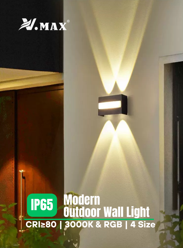 Outdoor LED wall light perfect for garden, patio, and balcony decoration
