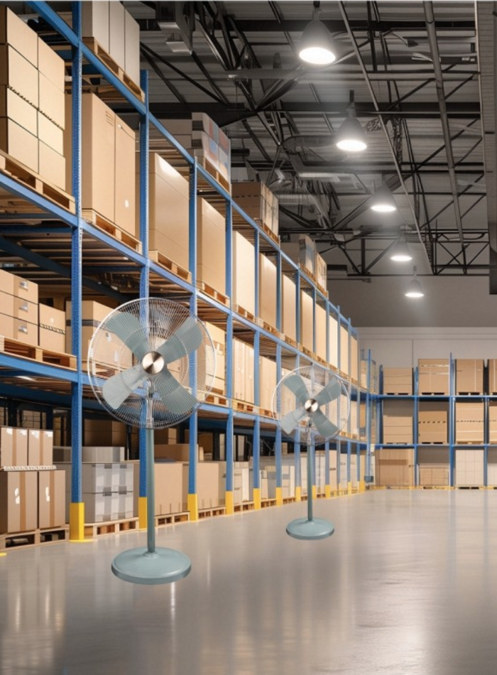 industrial stand fan in warehouse cooling large space kuwait heavy duty fan