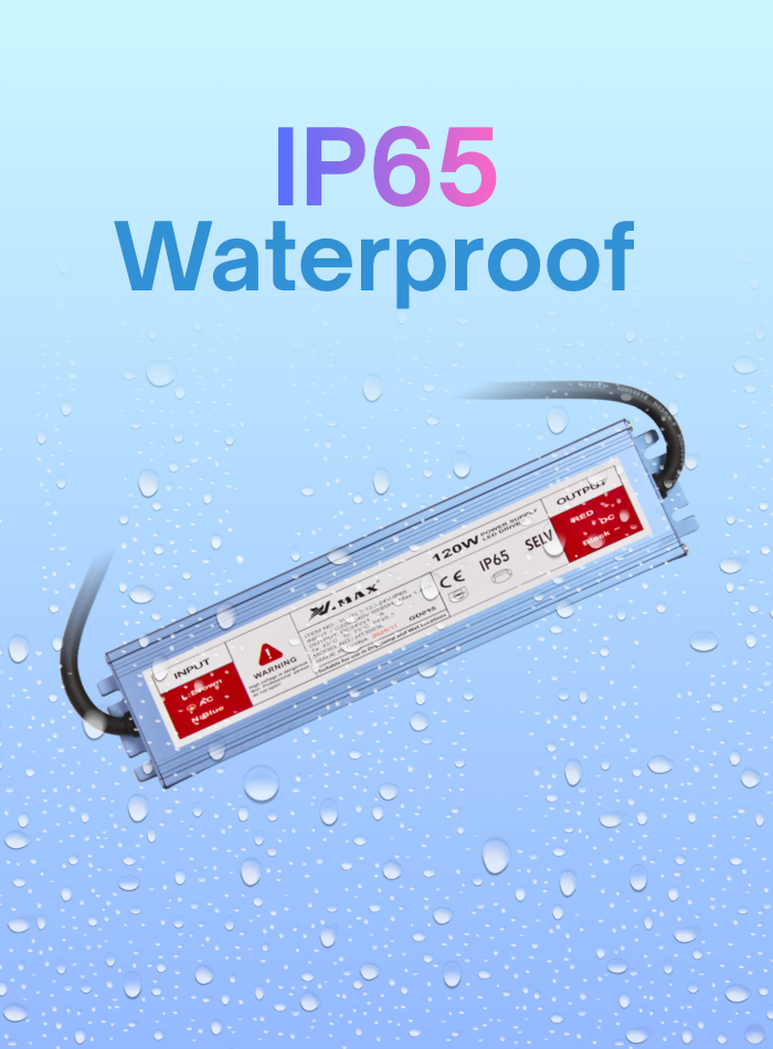 IP65 waterproof LED power supply with full aluminum body and stable output