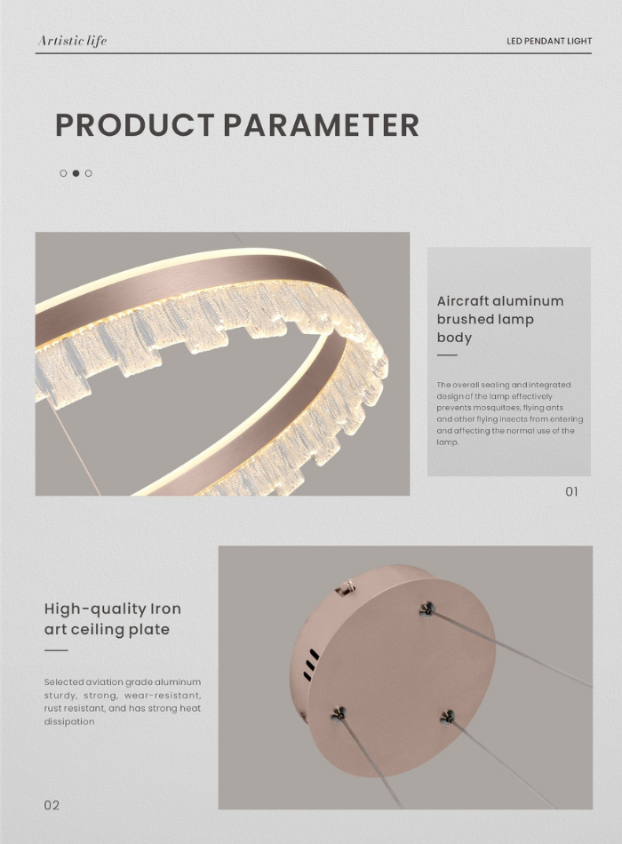 Modern LED pendant light suitable for living room, bedroom, and dining area, adding elegance and comfort to any home in Kuwait.