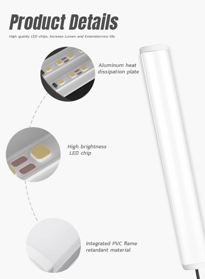 60W LED tri-proof batten light with high brightness and durable housing for industrial and outdoor use