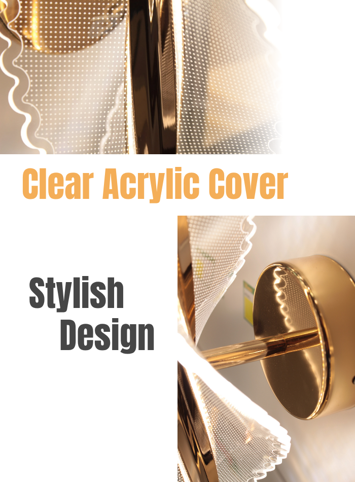 Close-up view of LED wall light with many small dots and rotating design