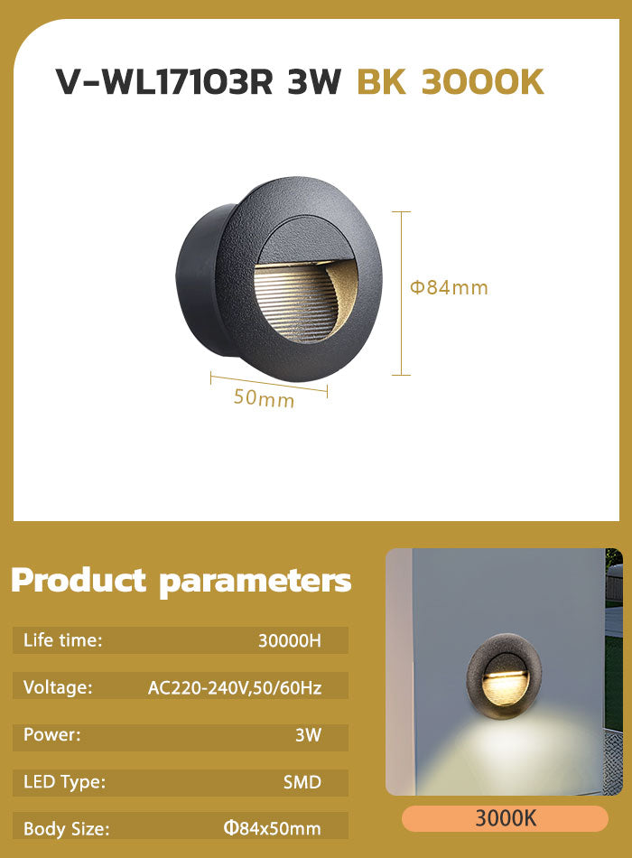 Long-Lasting LED Step Light for Parking Lots, Pathways & Stair Safety – Low Maintenance & Bright Illumination