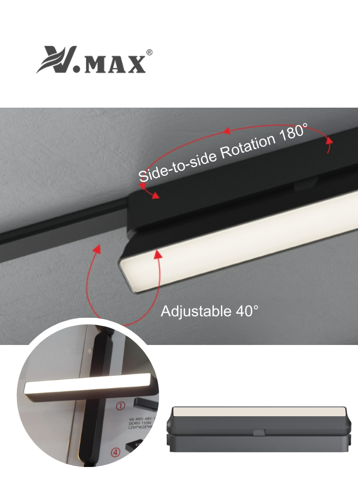 Magnetic LED floodlight with anti-glare and adjustable beam for living room and workspace