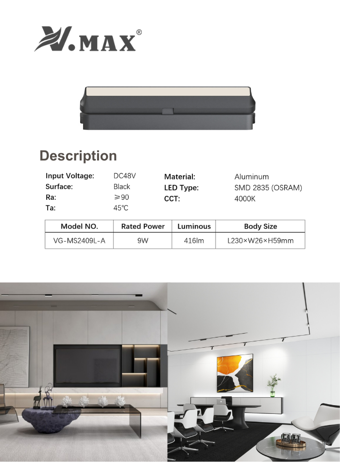 Magnetic LED floodlight with anti-glare and adjustable beam for living room and workspace
