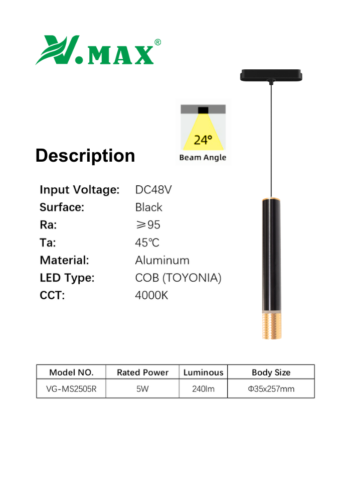 Magnetic pendant light with dual lighting, anti-glare and no flicker, high CRI for home use.