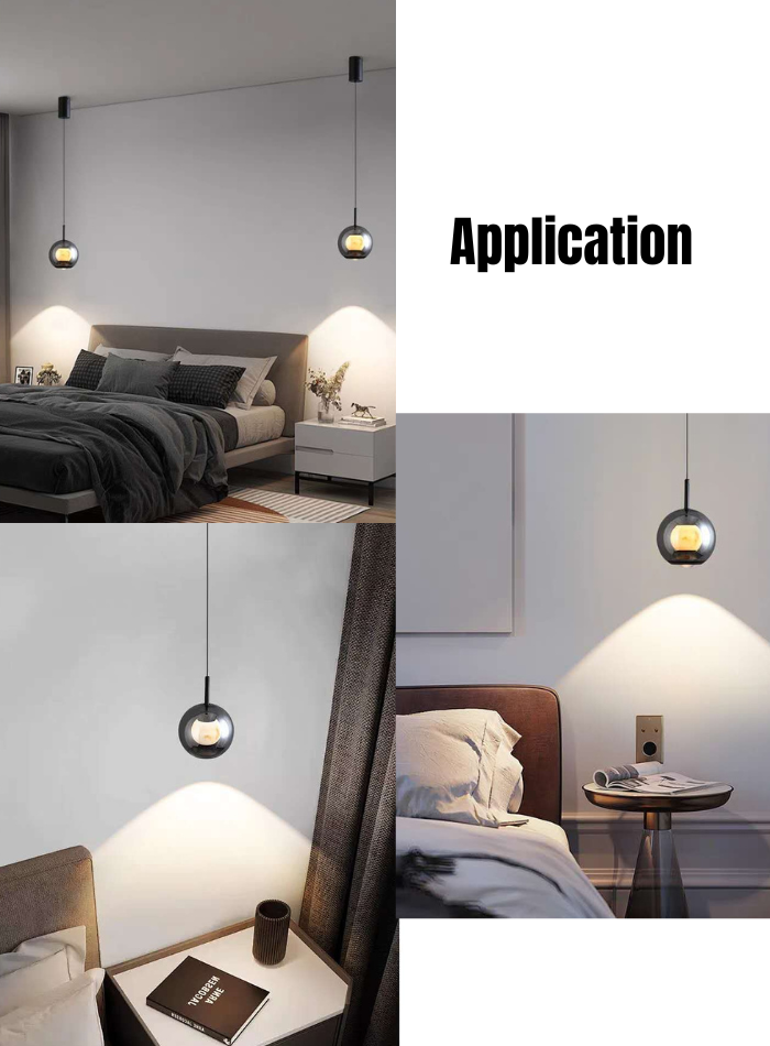 Modern 10W spherical pendant light with stone-inspired inner design, hand-wave dimmable LED, ideal for stylish living spaces in Kuwait