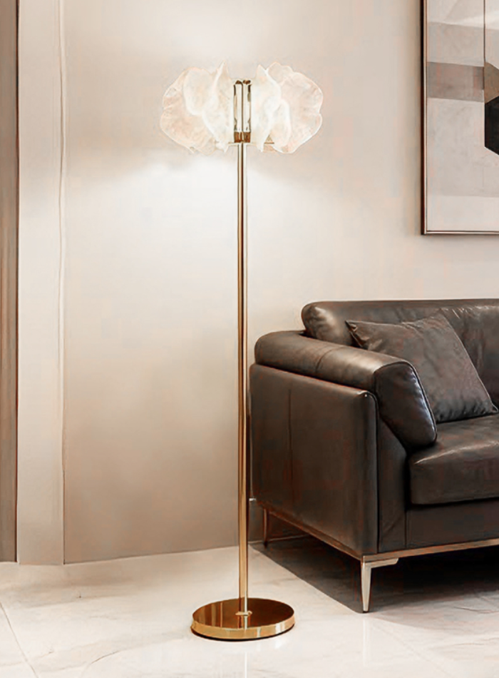 Stylish acrylic standing floor lamp for bedroom with soft lighting and romantic modern design