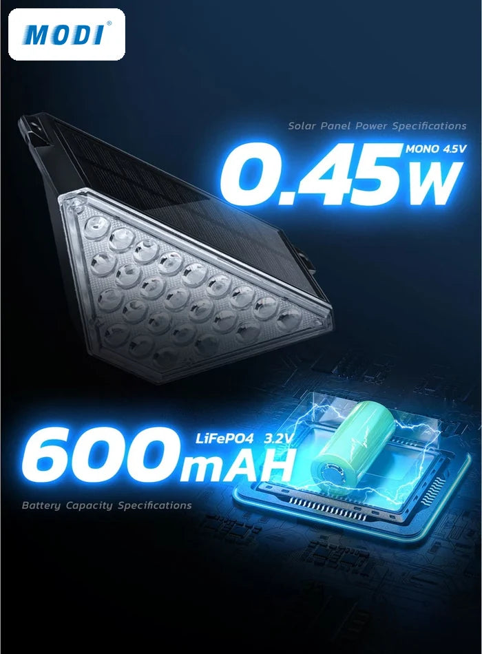MODI solar stair light 0.45W panel and 600mAh LiFePO4 battery