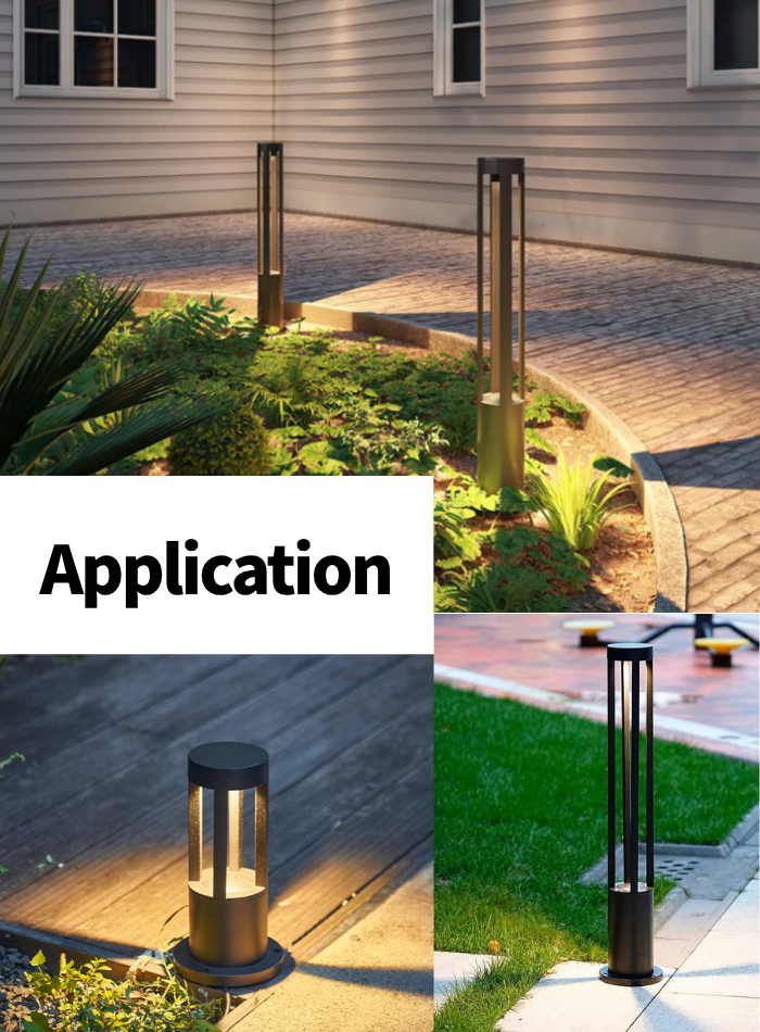 Durable aluminum LED Garden Light on a lawn, IP65 waterproof, suitable for outdoor garden lighting.