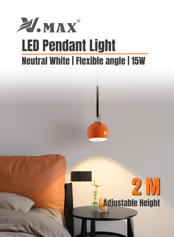 Pendant lighting with magnetic rotatable lamp head, stylish for Kuwaiti homes
