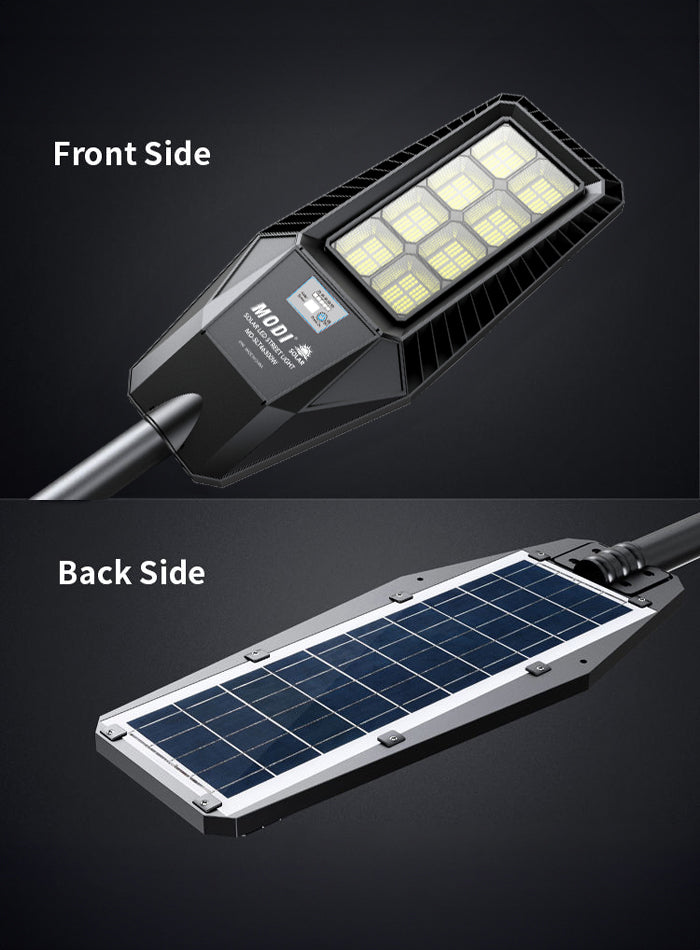 Smart solar street light with remote control, ideal for villa driveways and garden lighting in Kuwait.