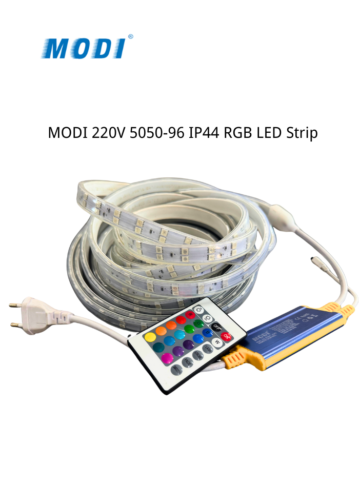 Remote-controlled 220V RGB LED strip for vibrant color-changing lighting in Kuwait