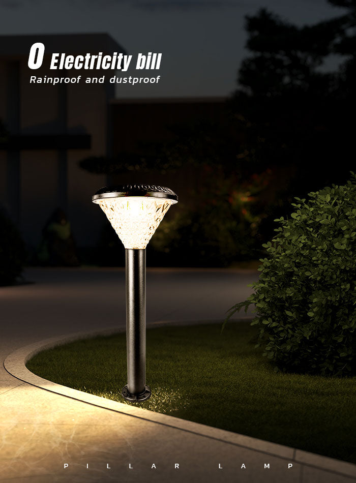 Elegant solar garden light with 3-color LED for villa landscape lighting in Kuwait