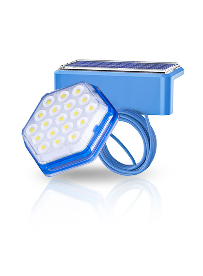 Waterproof solar LED light ideal for fountains and underwater pool lighting