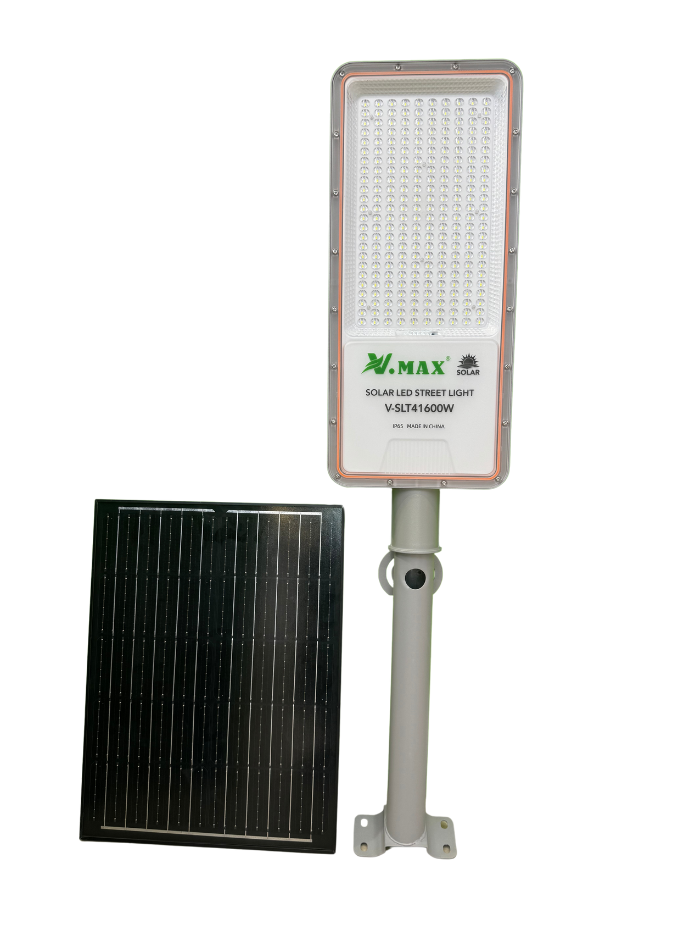 Smart solar LED street light with remote control and adjustable solar panel, ideal for Kuwait outdoor use