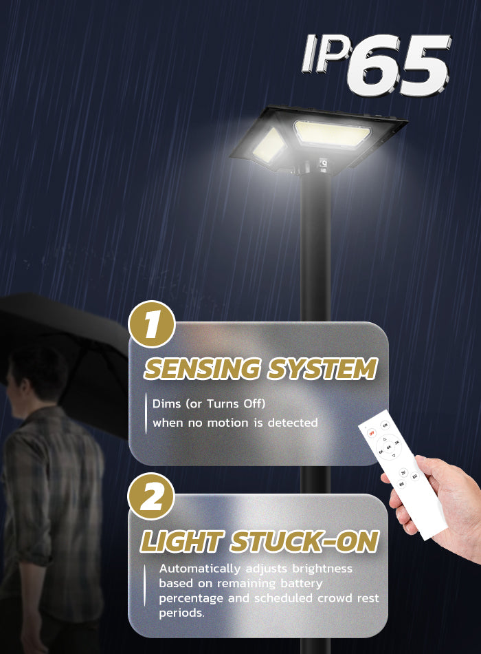 Solar light with remote control 3 color LED Kuwait اضاءة شمسية ثلاث الوان مع ريموت كنترول