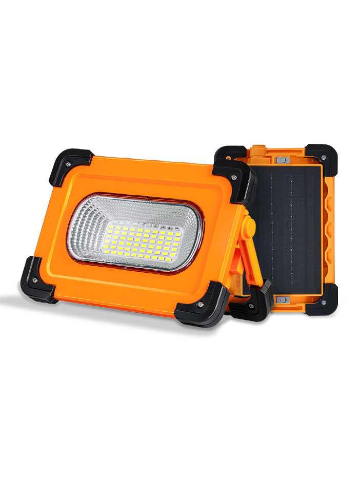 Multifunctional solar floodlight for outdoor and emergency lighting